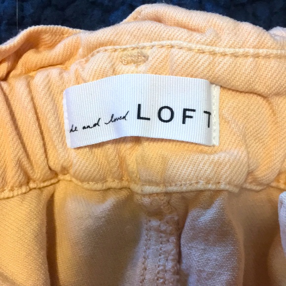 Ann Taylor LOFT Peach-Toned Paperbag Pull On Jeans Size M - Picture 5 of 5